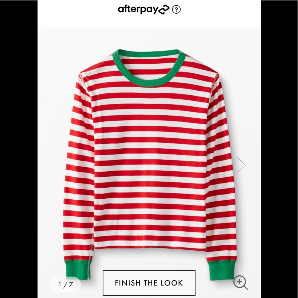 Hanna Andersson Holiday Red Stripe Top—160 (14/16)